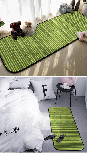 绿色竹子长条地毯地垫