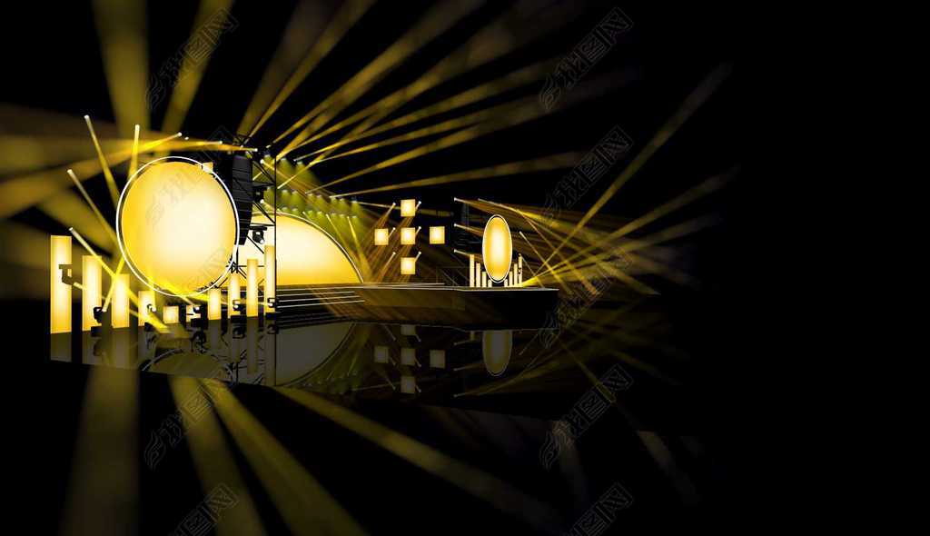 2018年大气中秋节舞台设计效果图