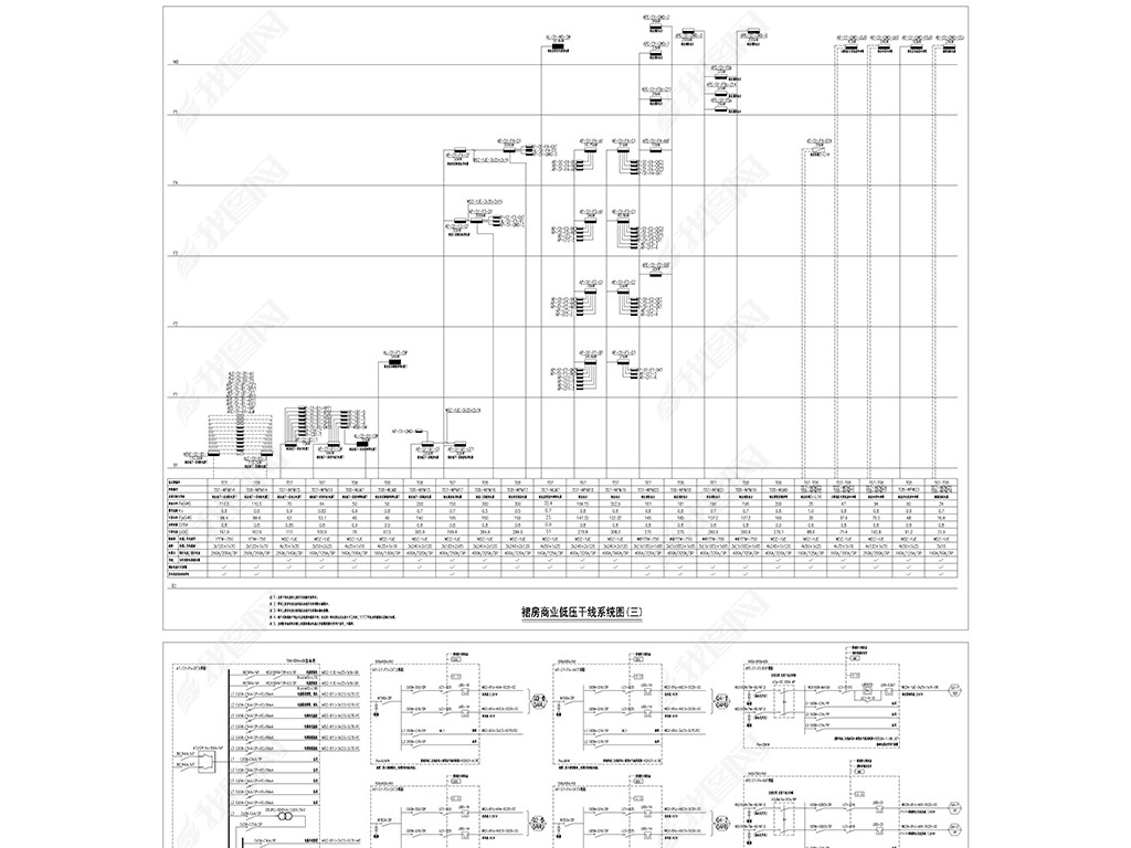 CAD200米中心全套强电图纸830张