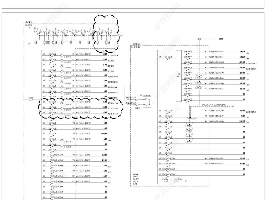 CAD200米中心全套强电图纸830张