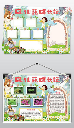 凤仙花生长记小报植物观察手抄报电子小报