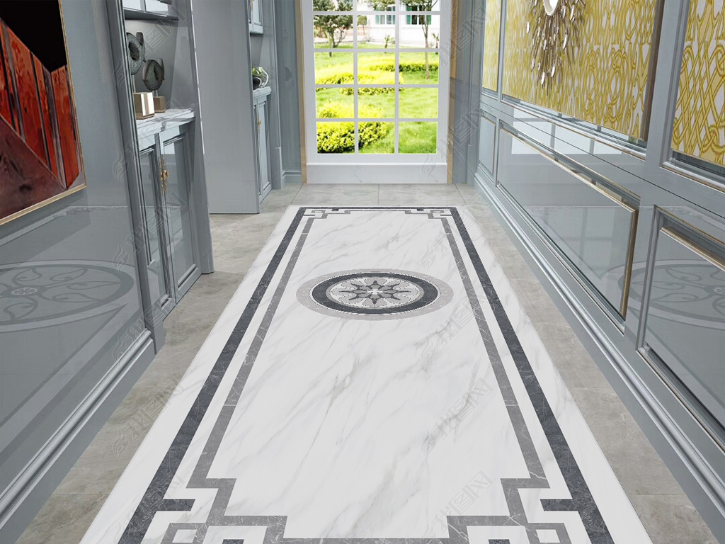 地面装饰 地板 拼花地板 > 新中式高清水刀过道走廊拼花爵士白举报