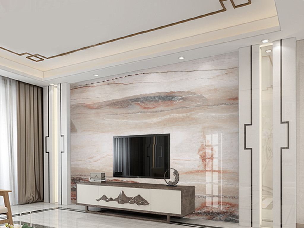 意大利石纹北欧抽象山水石纹大理石背景墙
