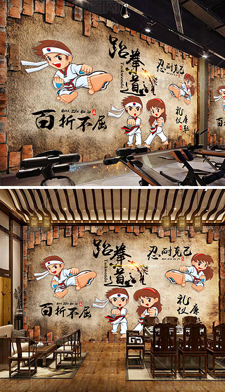 武术馆墙绘涂鸦专题模板-武术馆墙绘涂鸦图片素材下载-我图网