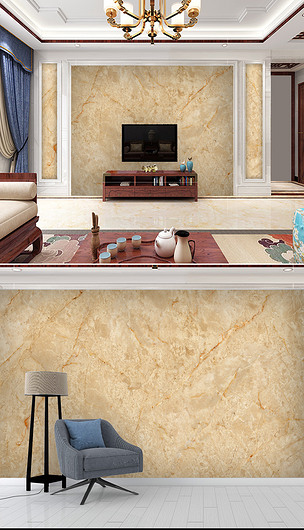 高档大气米黄大理石大板背景墙