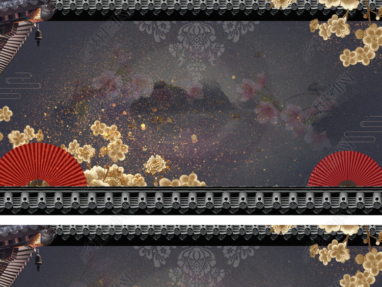 延禧攻略电视剧中国风宫廷山水画背景