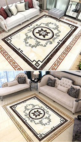 大理石纹石材水刀拼花地砖地花