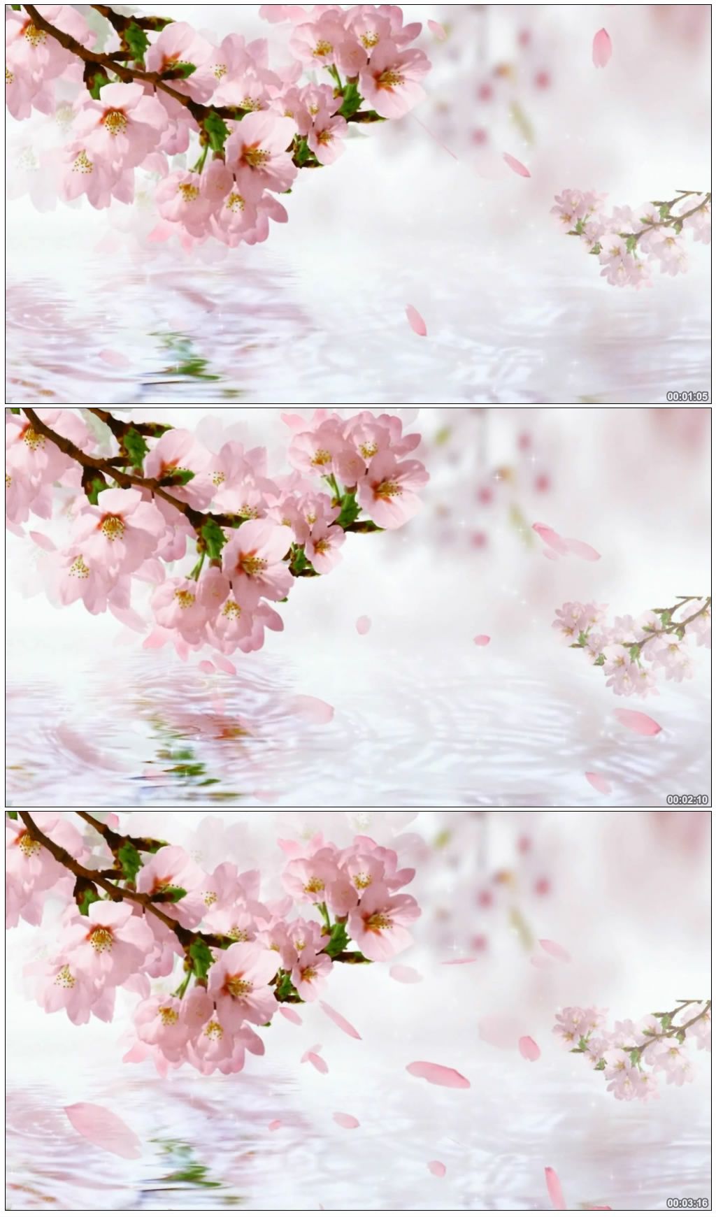 原创桃花流水桃花led背景素材背景桃花素材十里版权可商用