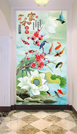 梅花荷花花开富贵专题模板-梅花荷花花开富贵图片素材下载-我图网