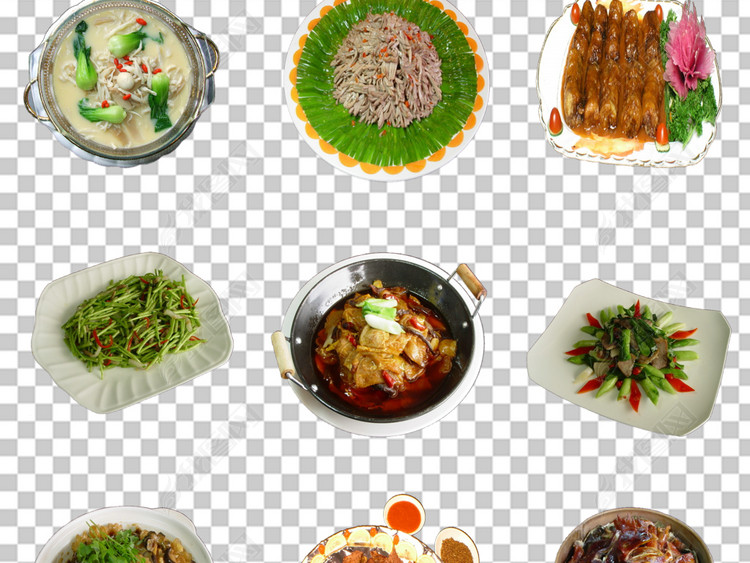 酒店餐馆炒菜食谱菜单食物png素材