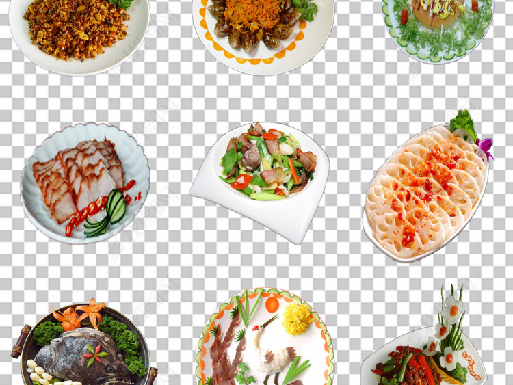 酒店餐馆炒菜食谱菜单食物png素材