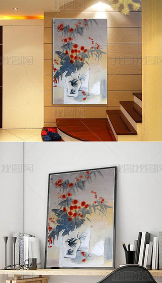 古代西鲜花装饰画|纯手绘古代花瓶鲜花油画图