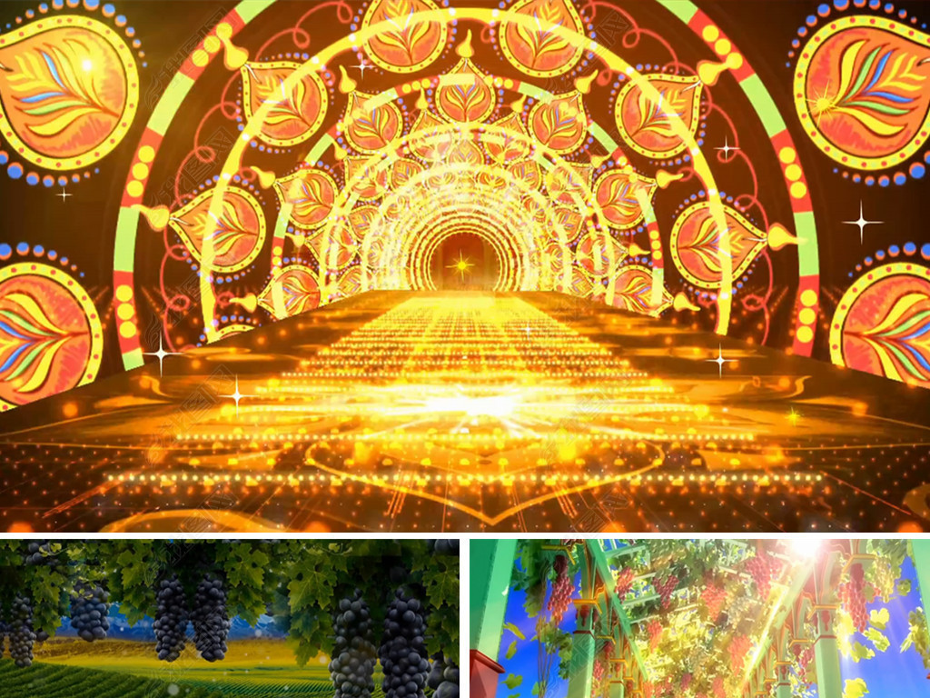 舞起幸福鼓表演背景视频led动态视频素材