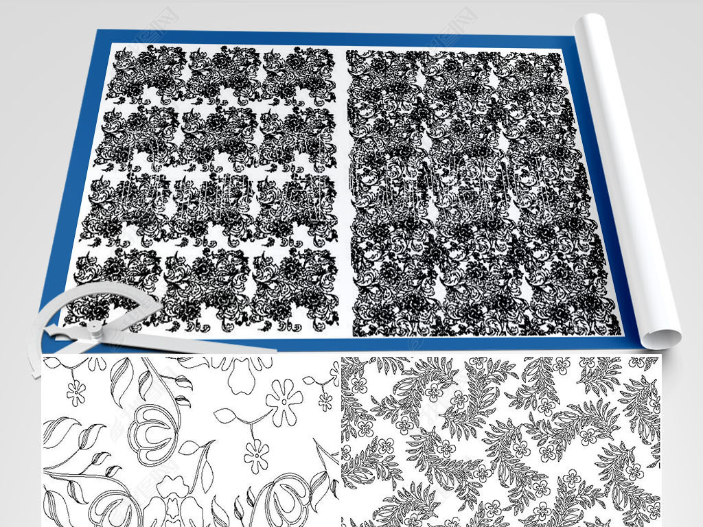 套图纹底纹路套图cad背景图dxf格式矢量线条图