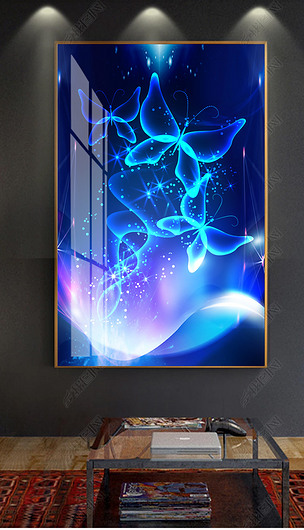 梦幻星空抽象蝴蝶晶瓷画