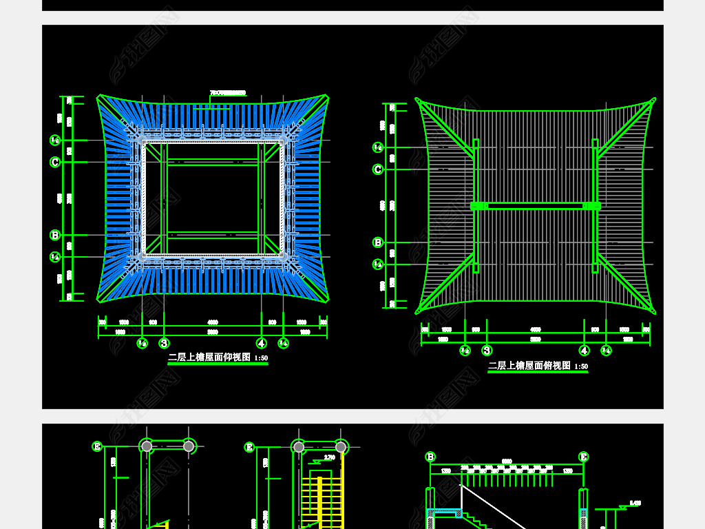 仿清式无梁殿建筑结构cad施工图纸