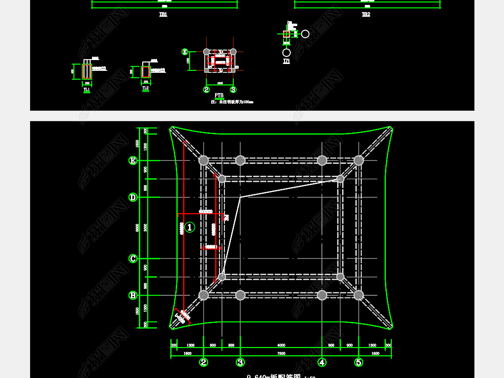 仿清式无梁殿建筑结构cad施工图纸