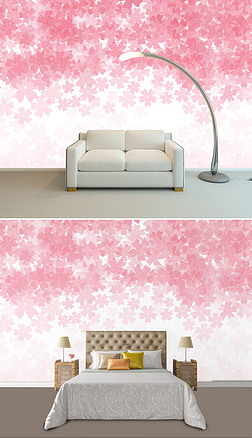 唯美粉色花朵背景墙