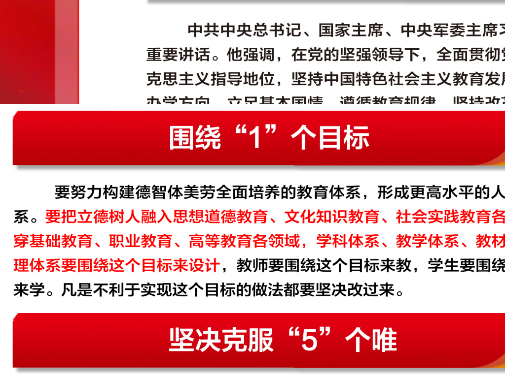 深入学习贯彻全国教育大会重要讲话精神展板