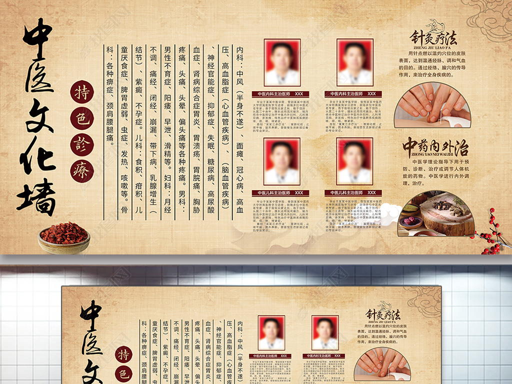 原创原创中医养生医生简介宣传墙海报展板版权可商用