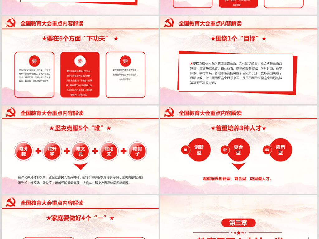 学习聚焦全国教育大会教师节党课党建PPT