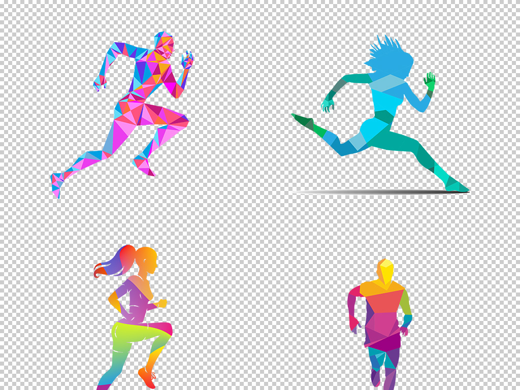 2019奔跑吧跑步全民运动会卡通剪影运动