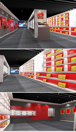 消防荣誉室展厅3d模型