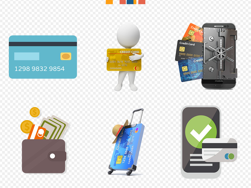 银行储蓄卡金卡pos机刷卡消费购物素材