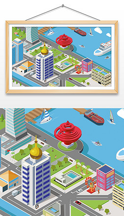 五四广场红色建筑创意2.