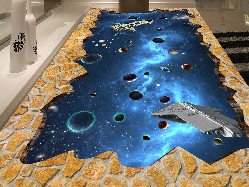 2019版宇宙星空3d立体画地画地毯