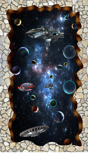 2019版宇宙星空3d立体画地画地毯
