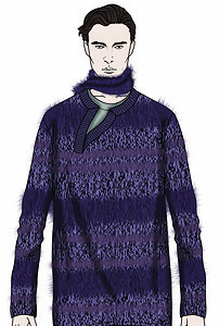 男装毛衣针织衫手绘效果图电脑画素材图集图片