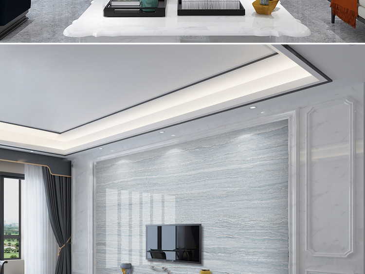 高档石纹圣罗兰大理石纹背景墙大板