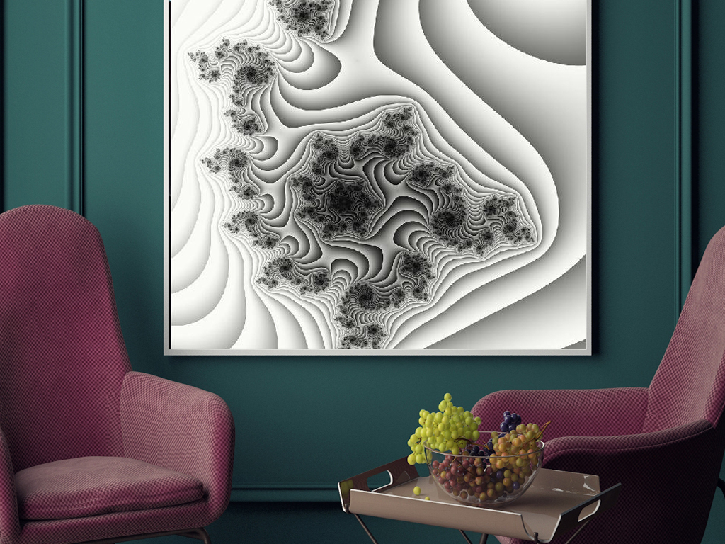 北欧风欧式浮雕花纹装饰无框画