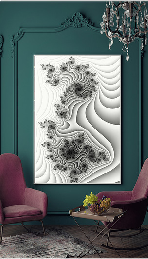 北欧风欧式浮雕花纹装饰无框画