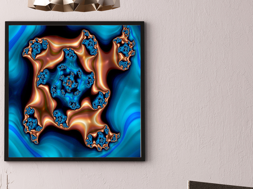 北欧风浮雕抽象花纹装饰无框画