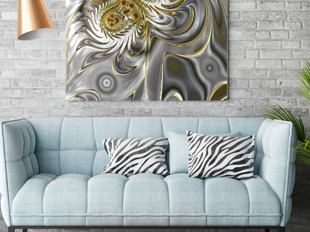 北欧风抽象浮雕花纹装饰无框画