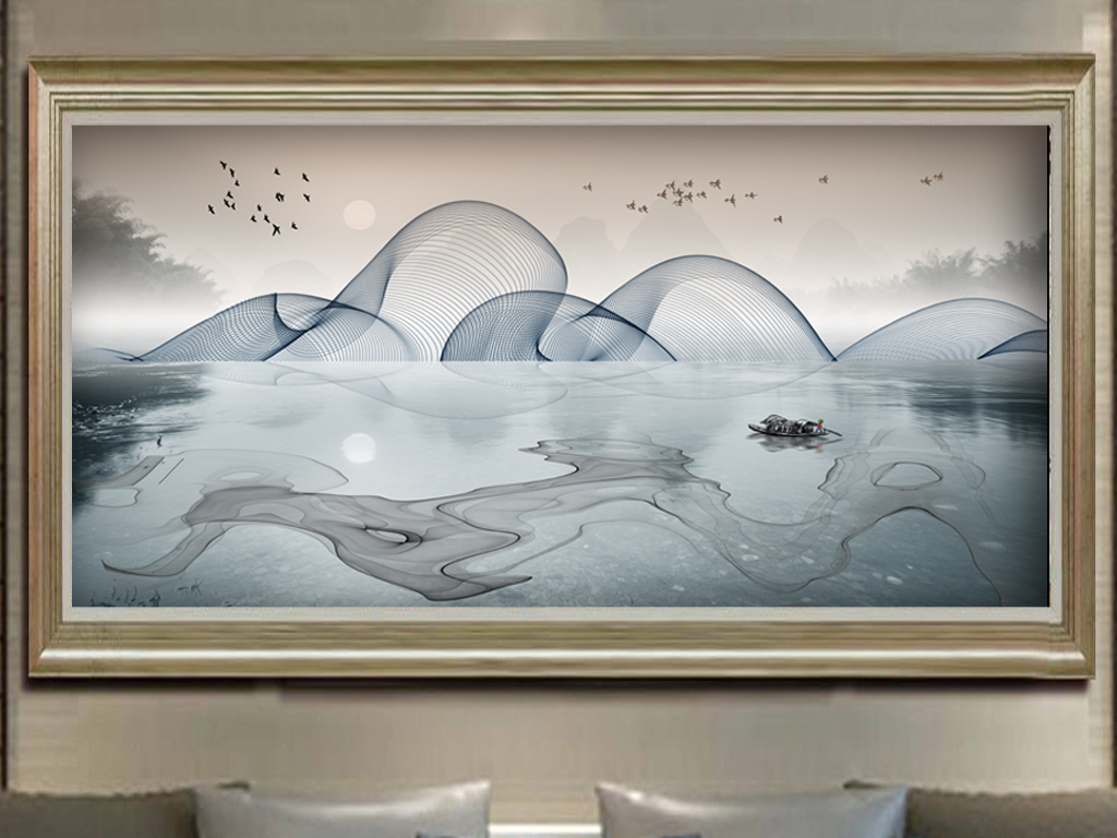 抽象山水装饰画