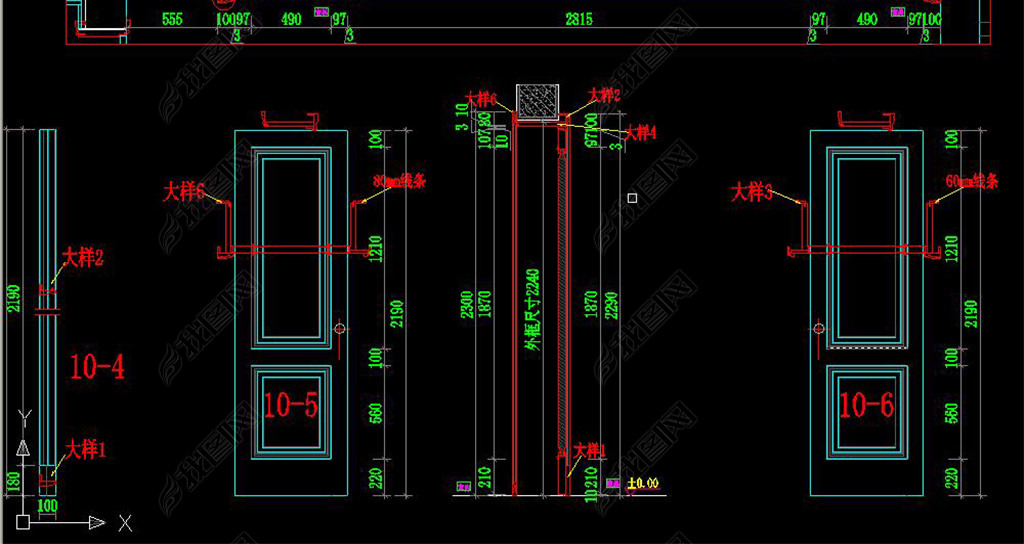 隐形门cad结构图