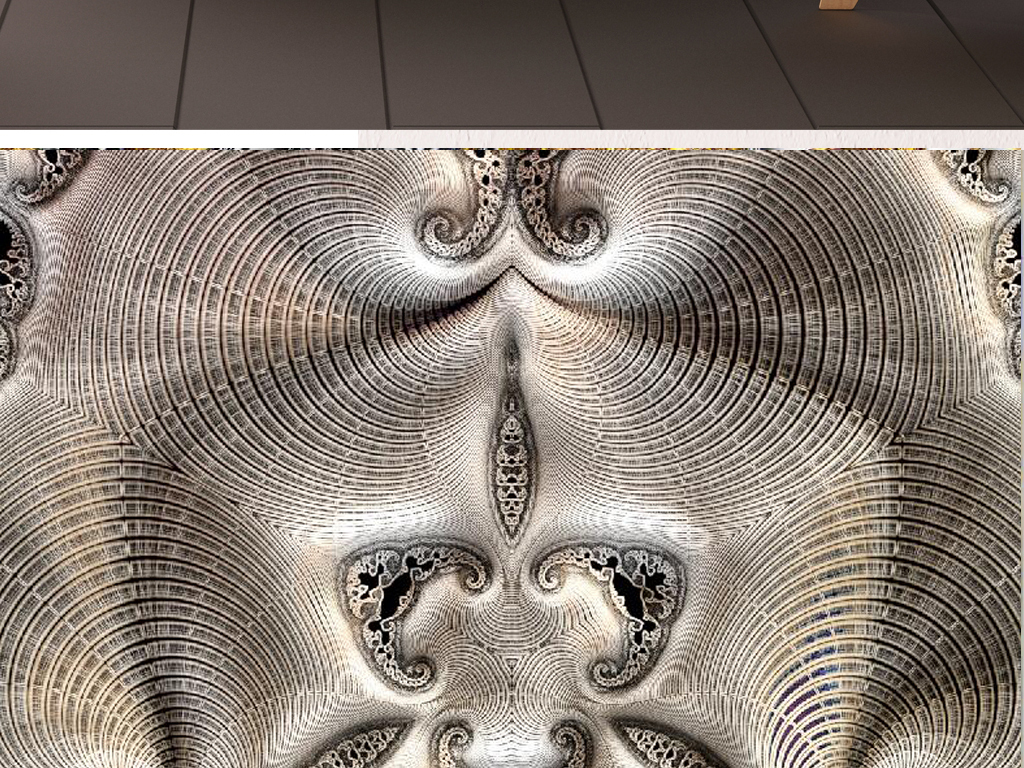 北欧风抽象浮雕花纹装饰无框画