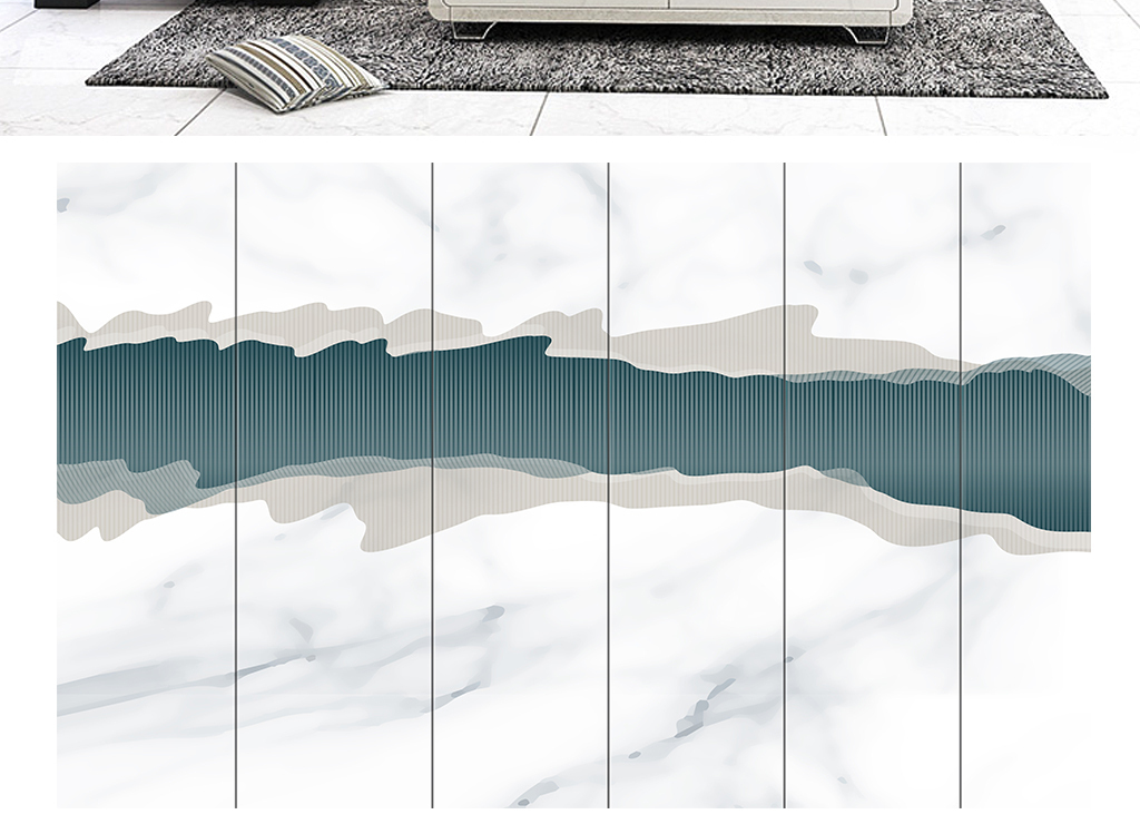 现代简约大理石几何图形拼接欧式电视背景墙