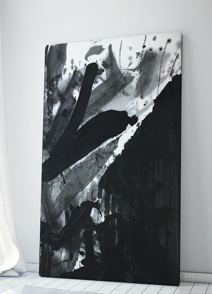 激情前卫泼墨抽象水墨装饰画客厅无框画