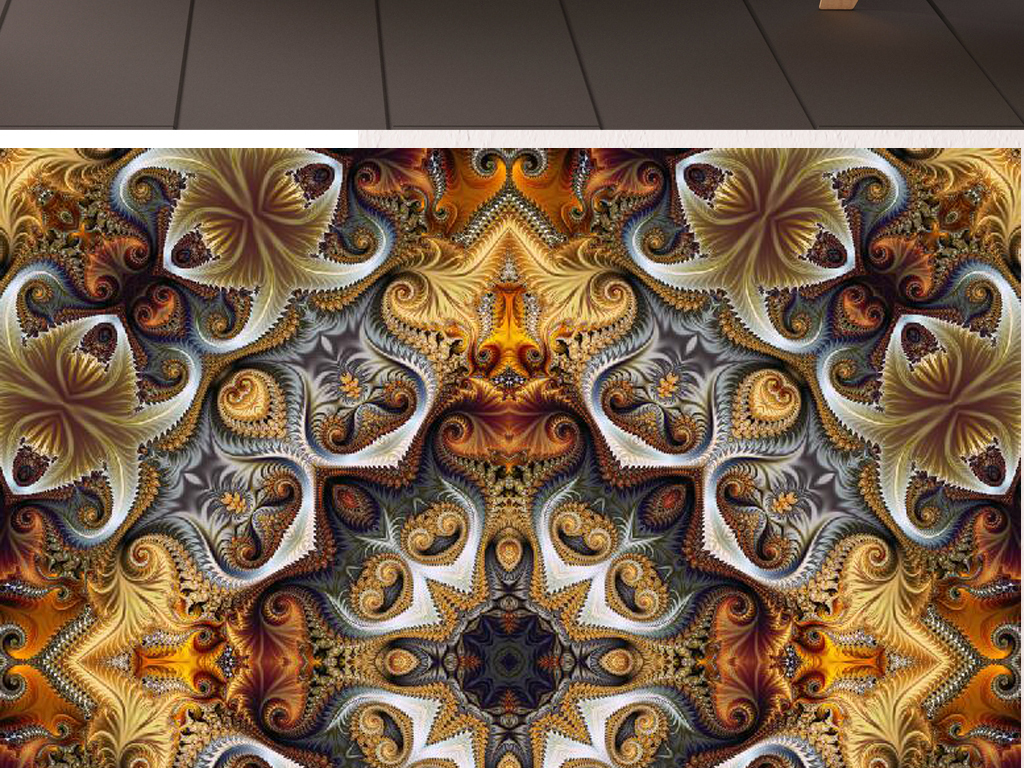 北欧风抽象浮雕花纹装饰无框画