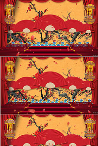 黄梅戏对花配乐背景视频素材模板_高清MP4格