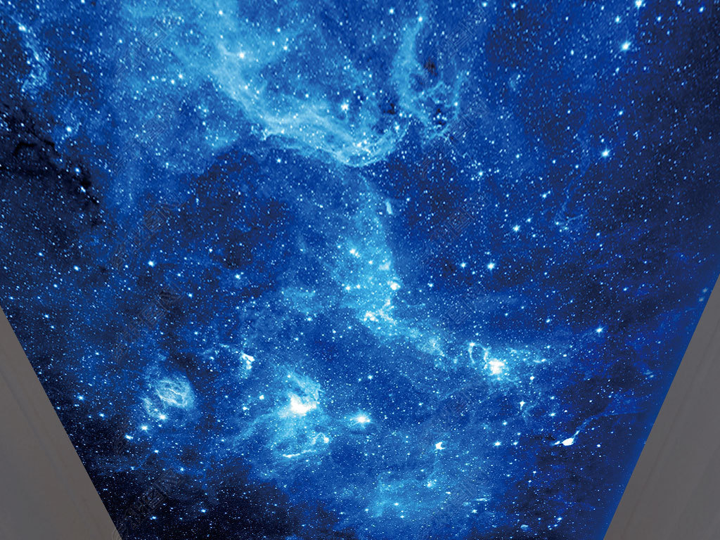 高清大图唯美星空壁画背景墙天顶画吊顶画