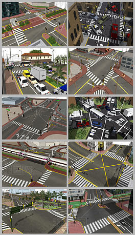 城市交通道路路口su模型
