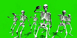骷髅人跳舞绿屏抠像视频