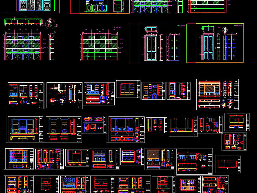 酒柜CAD图纸平面设计图下载(图片31.07MB)-