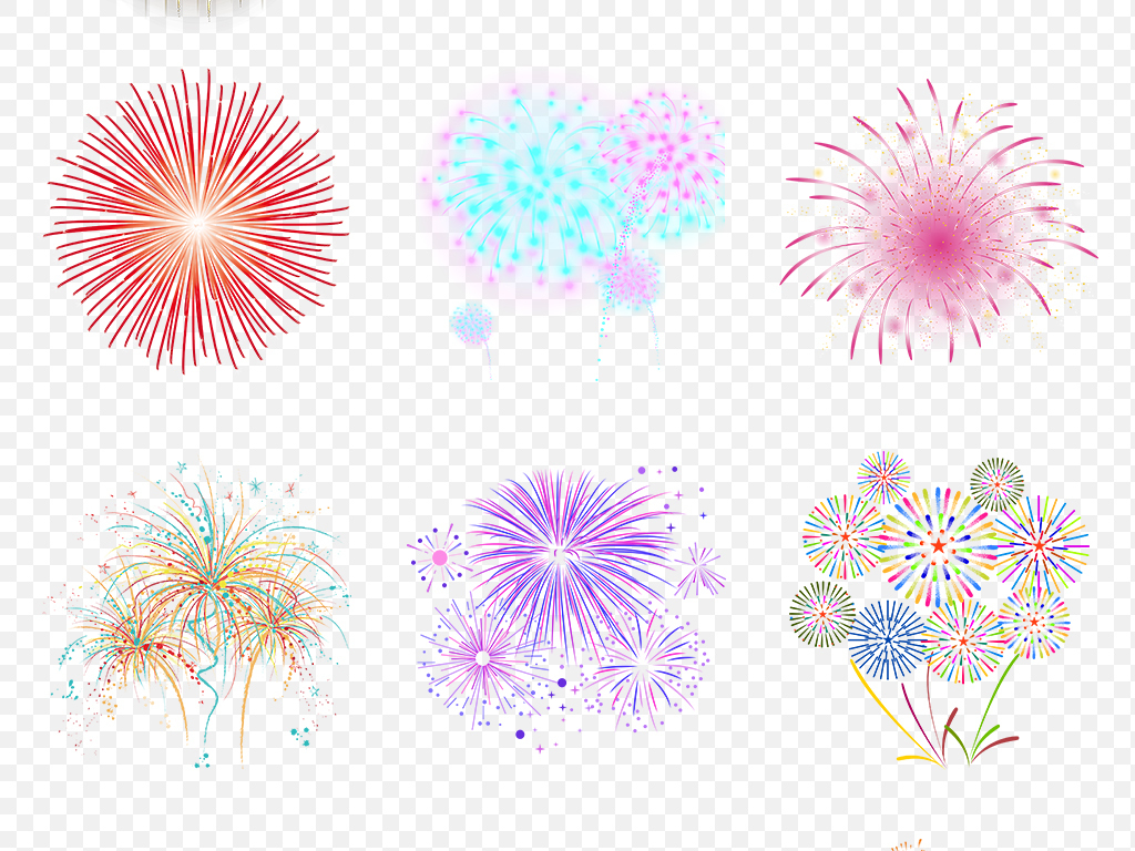 2019新年节日彩色烟花焰火海报素材背景图片