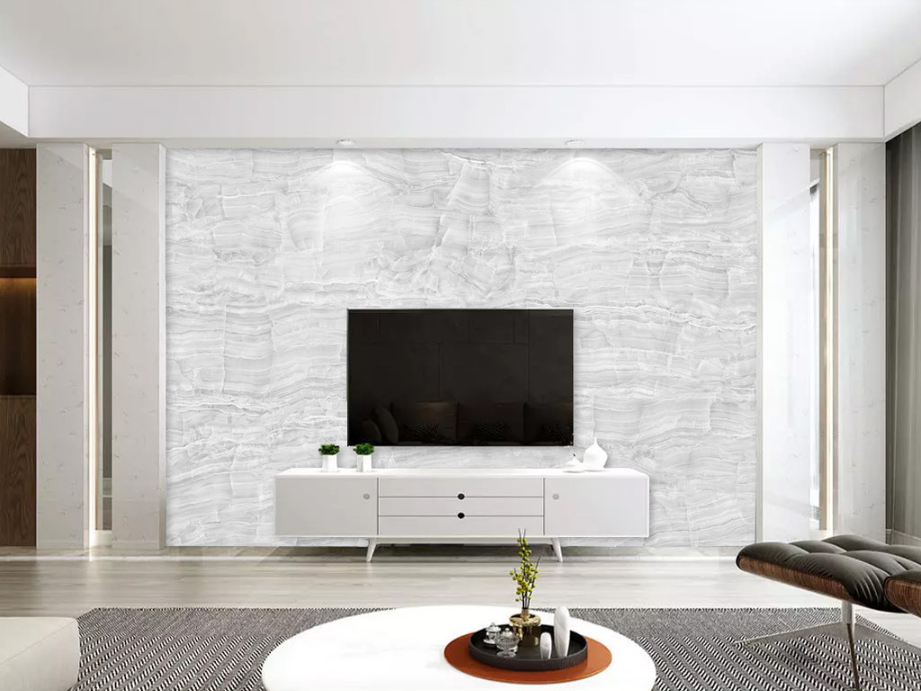 现代简约浅灰大理石玉石背景墙